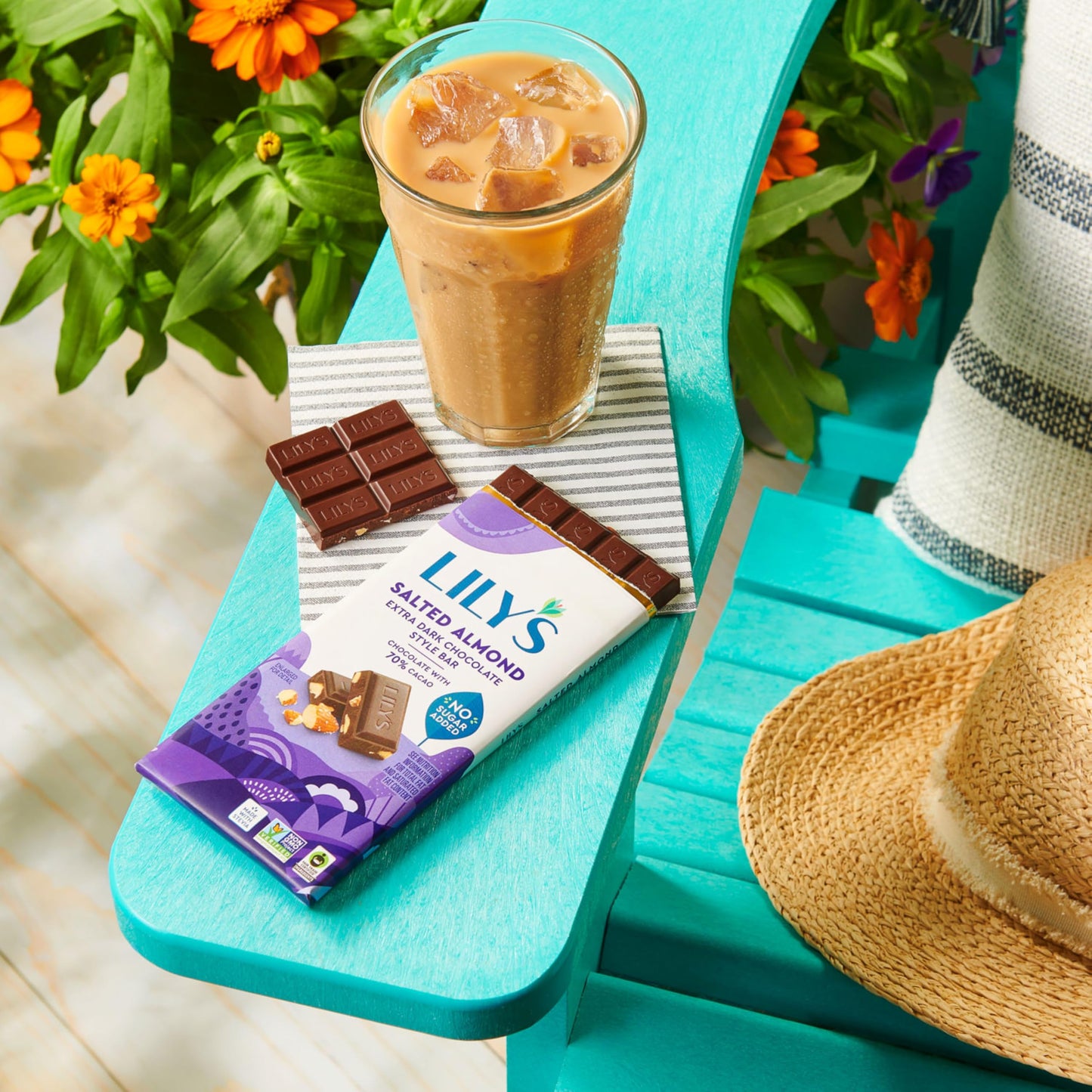 LILYS Salted Almond Extra Dark Chocolate Style No Sugar Added, Sweets Bar, 2.8 oz