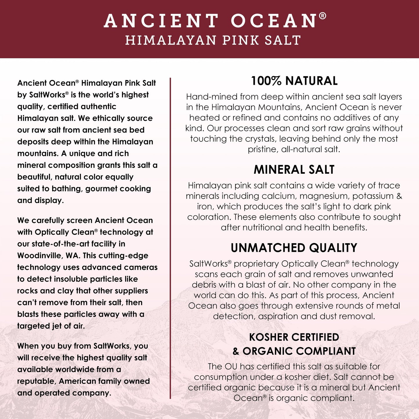 SaltWorks Ancient Ocean Himalayan Pink Salt, Medium Grain, 5 Pound Bag