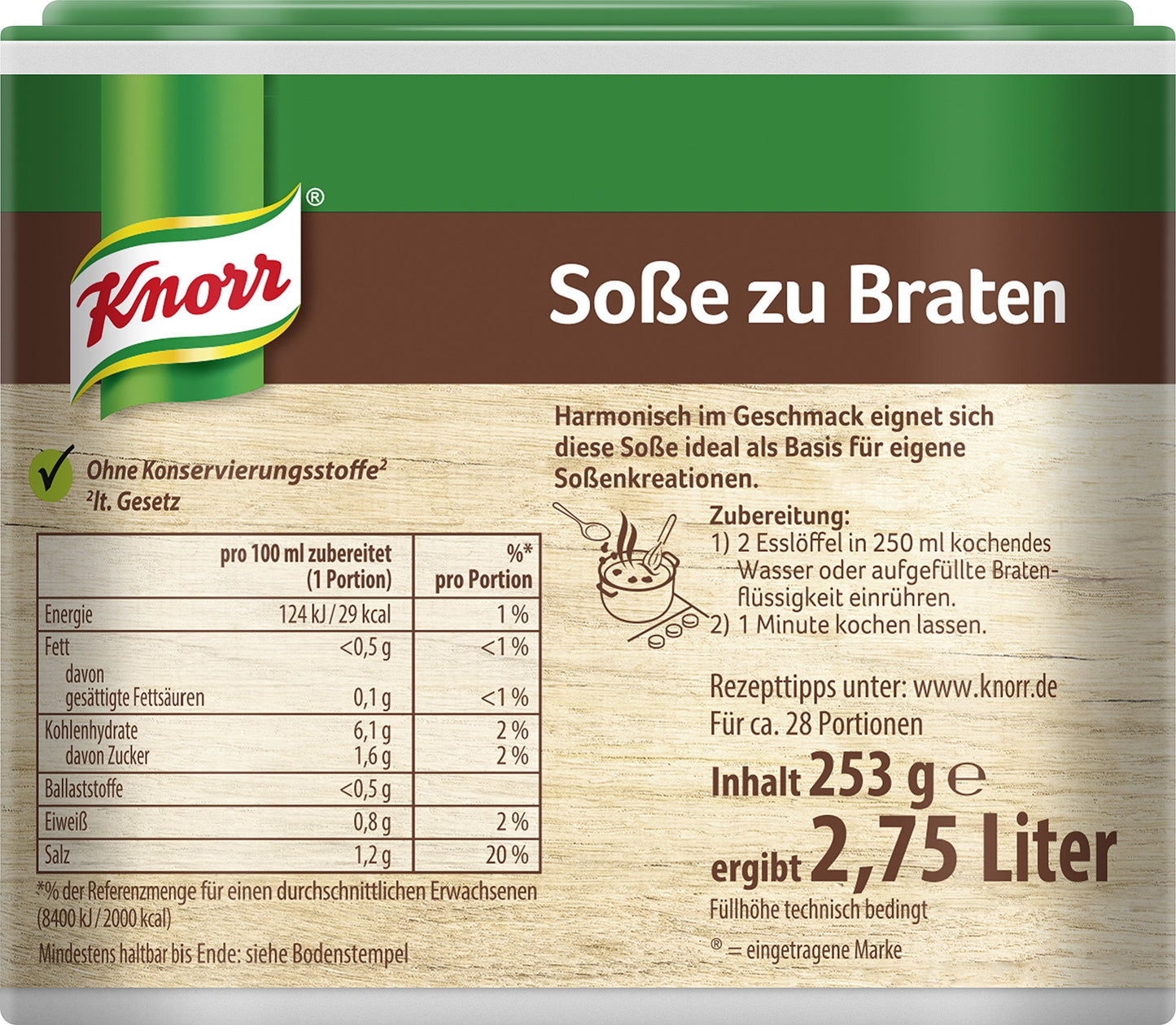 Knorr Roast Gravy ( Sosse Zum Braten ) for 2.75 Liter