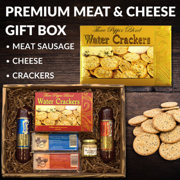 Gift Basket Village Gourmet Meat and Cheese Gift Set - 6-Piece Charcuterie with Mustard - Perfect for Holidays & Special Occasions