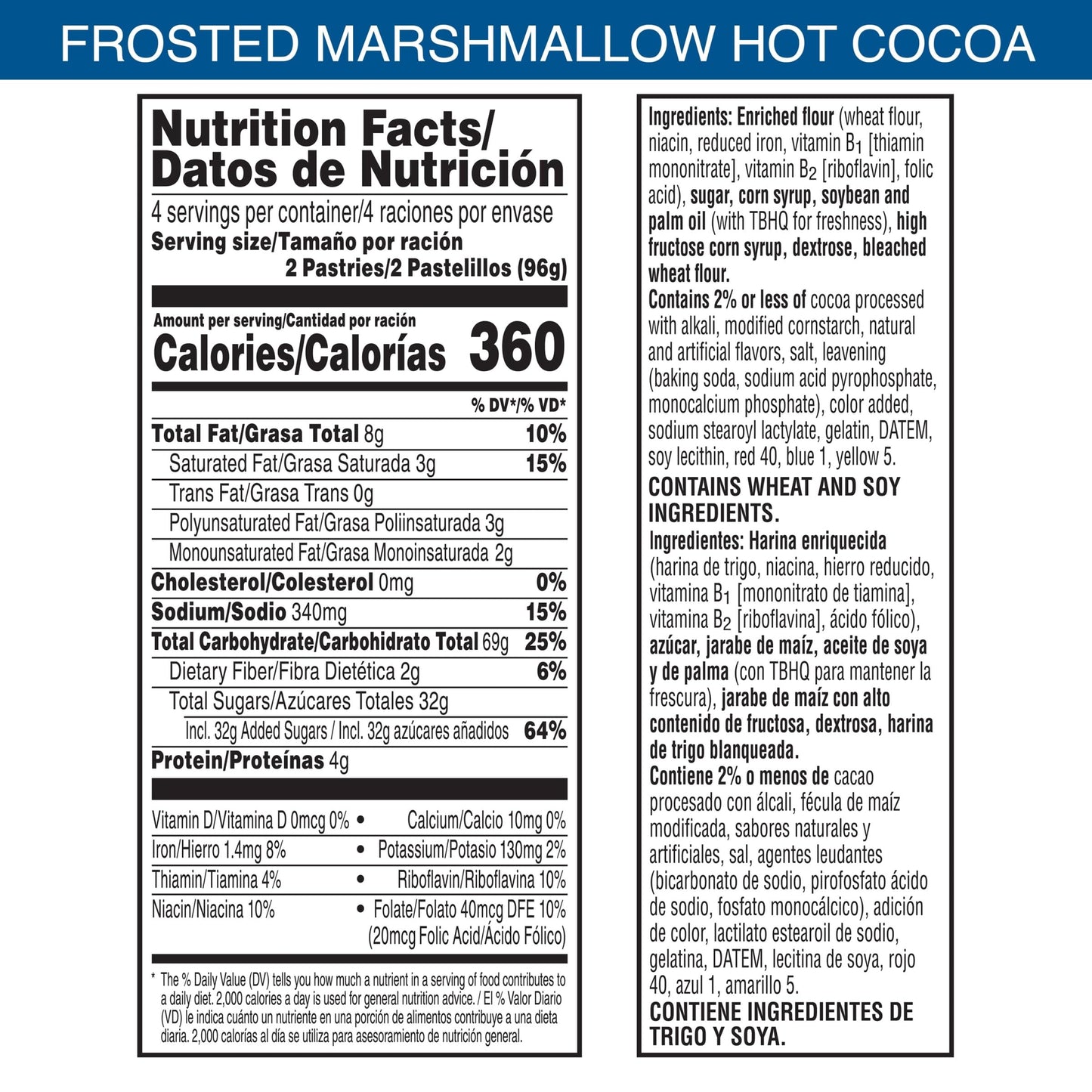 Pop-Tarts Toaster Pastries, Breakfast Foods, Holiday Snacks, Frosted Marshmallow Hot Cocoa, 13.5Oz Box (8 Pop-Tarts)