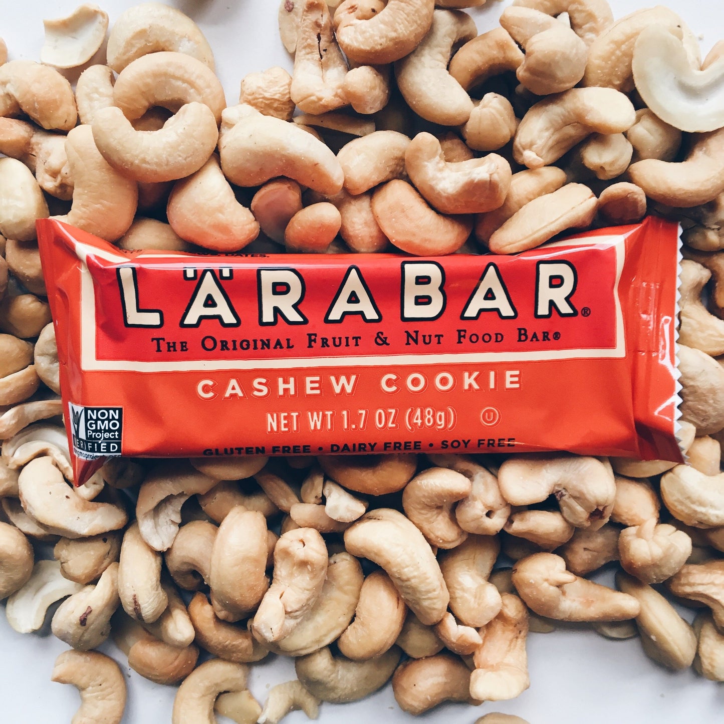 Larabar Gluten Free Bar, Cashew Cookie, 1.7 Oz Bars (16 Count), Whole Food Gluten Free Bars, Dairy Free Snacks