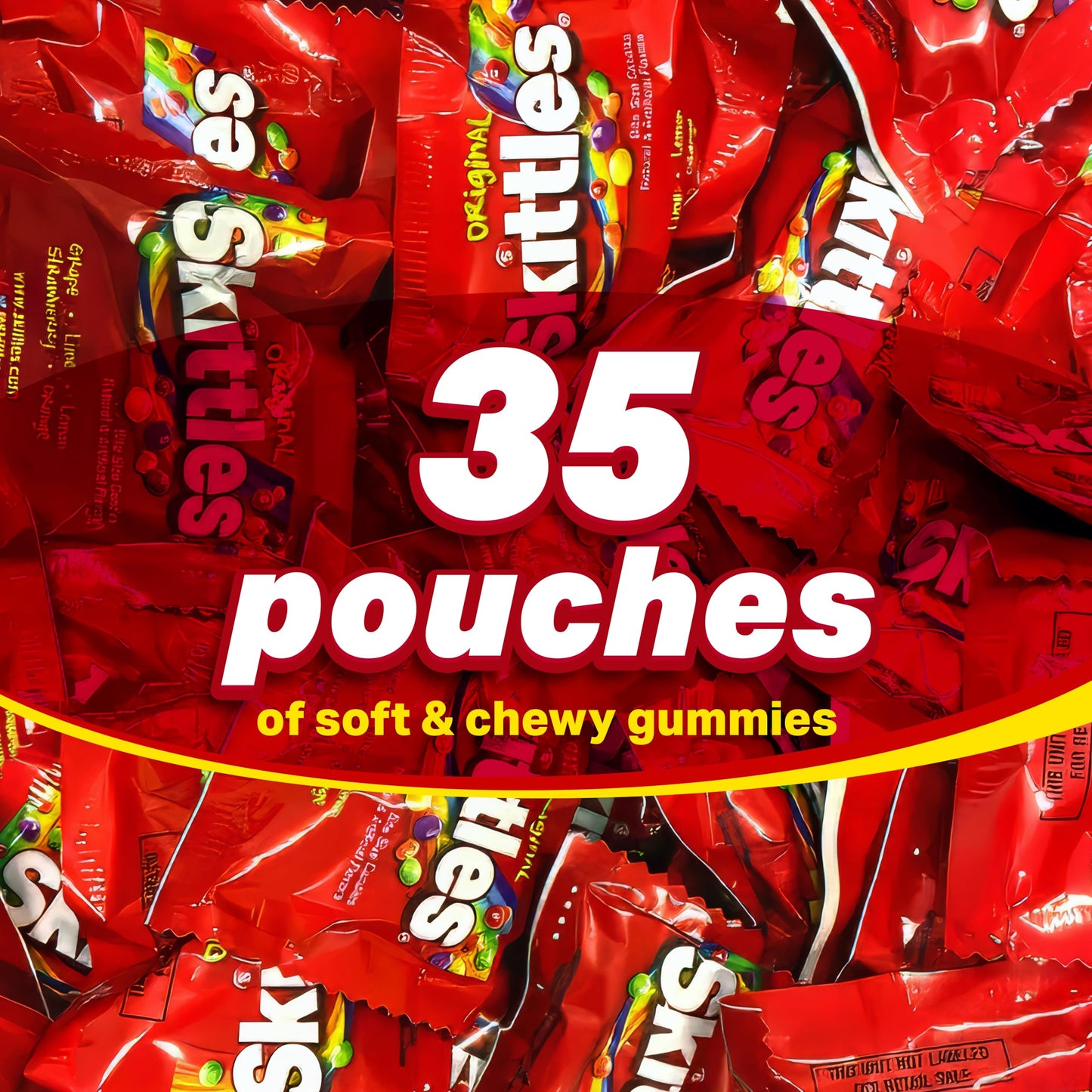 Skitles Original Fun Size Chewy Candy 1 Pound Approx 35 Pouches - Skitles Bulk Candy - Bite Size Skitles Candy With Natural & Ar