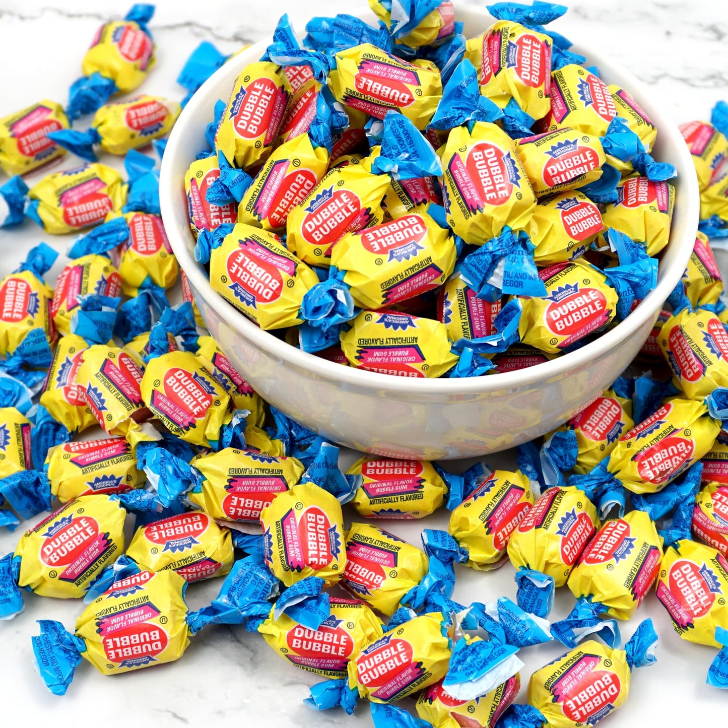 Dubble Original Bubble Gum - 2 lb Bulk Bag (Approx. 140 Pieces) - Individually Wrapped by The Hampton Popcorn Company - Pink Gum