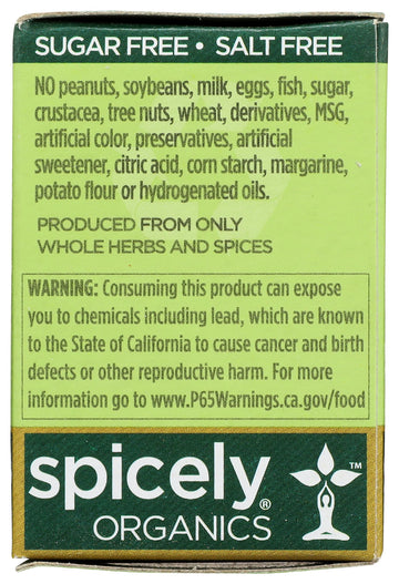 Spicely Organic Cumin Seeds Whole 0.50 Ounce Ecobox Certified Gluten Free