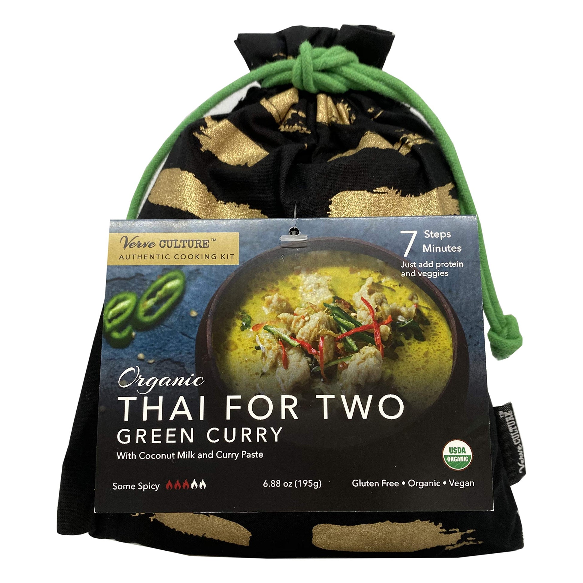 Thai For Two Cooking Kit By Verve Culture | Usda-Organic Green Curry Cooking Kit | Authentic Thai Cuisine | Unique Cooking Gift