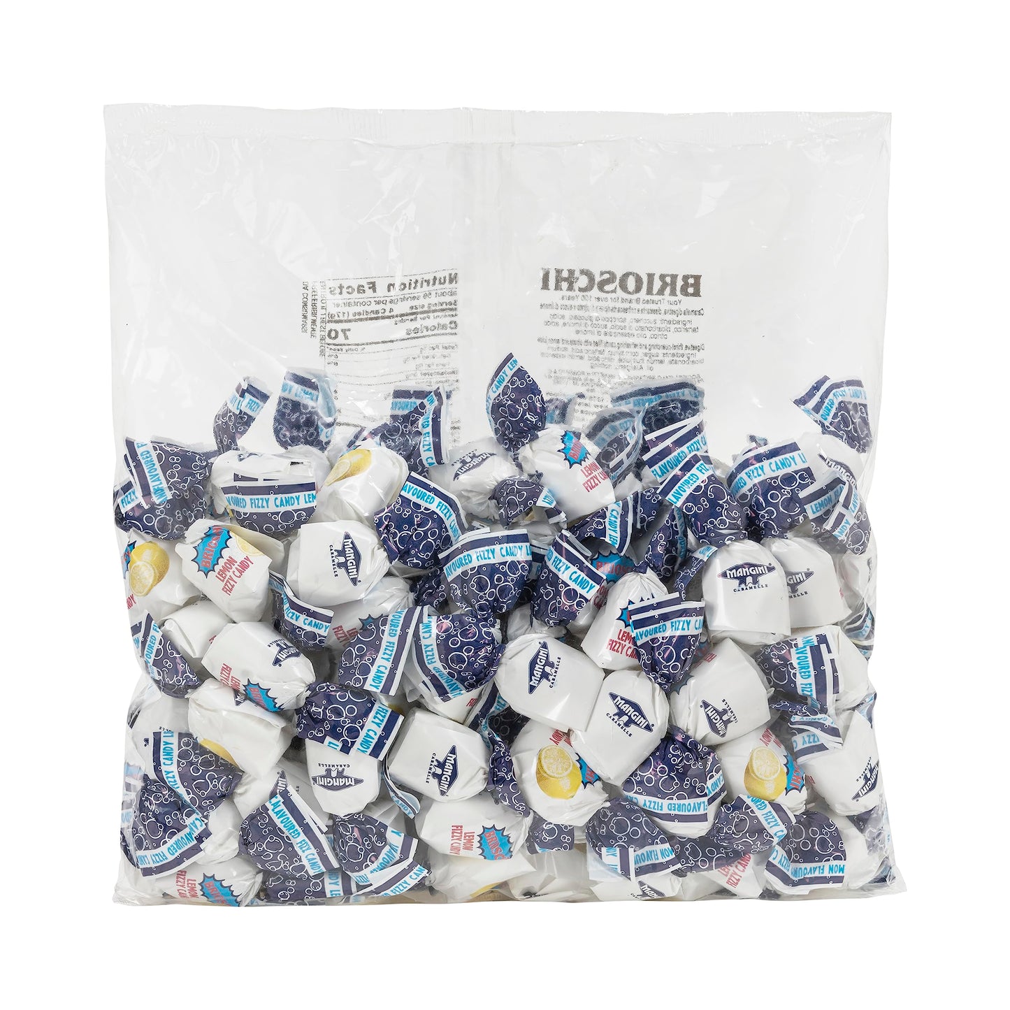 Brioschi Lemon Flavored Effervescent Fizzy Digestive Italian Candies (2.2 Lbs Bulk)