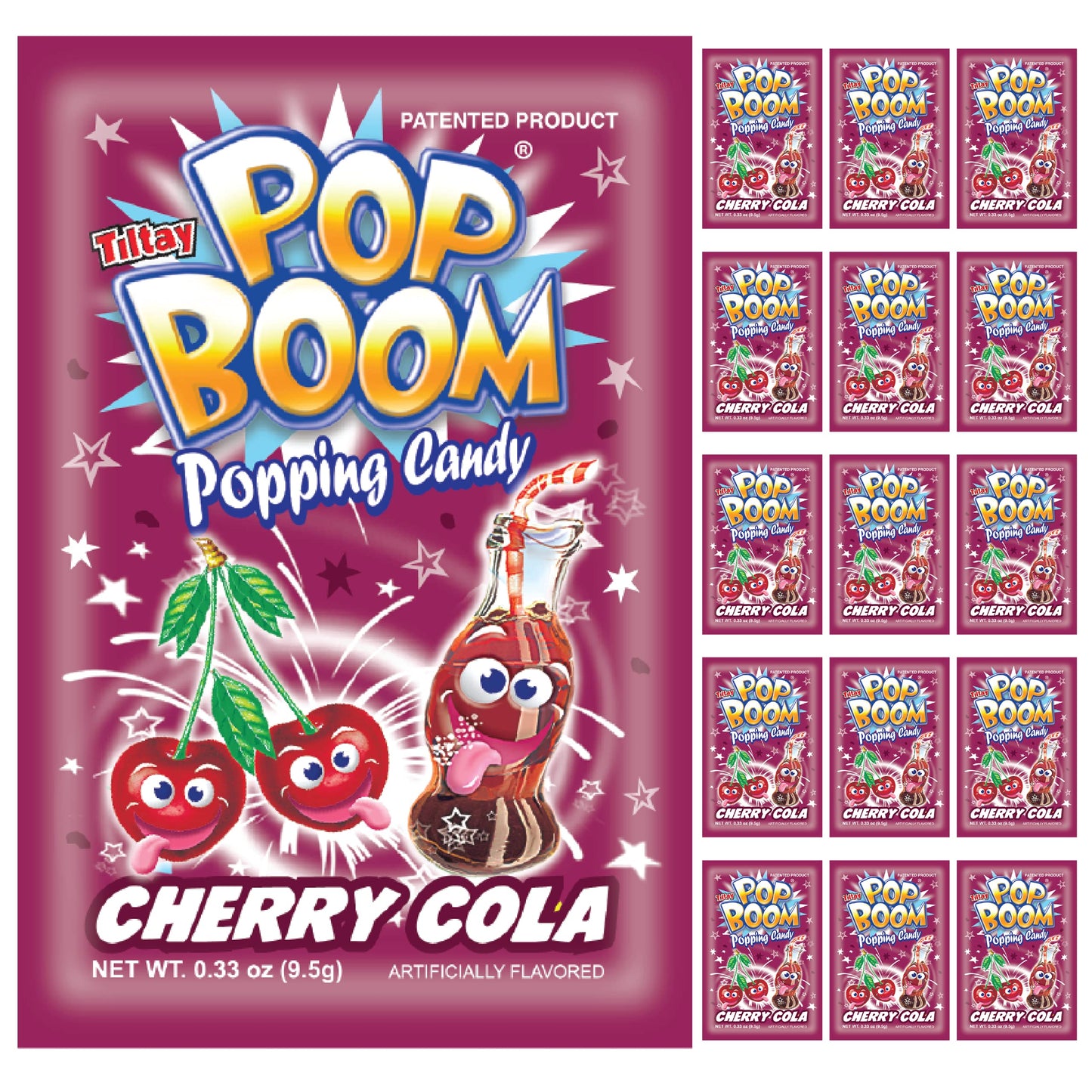 Tiltay Pop Boom Popping Candy - 16 Packs (Cherry Cola)