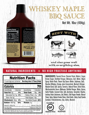 Rufus Teague BBQ Sauce, spirit-inspired flavor Maple Flavor, 16 oz, 1 Pound