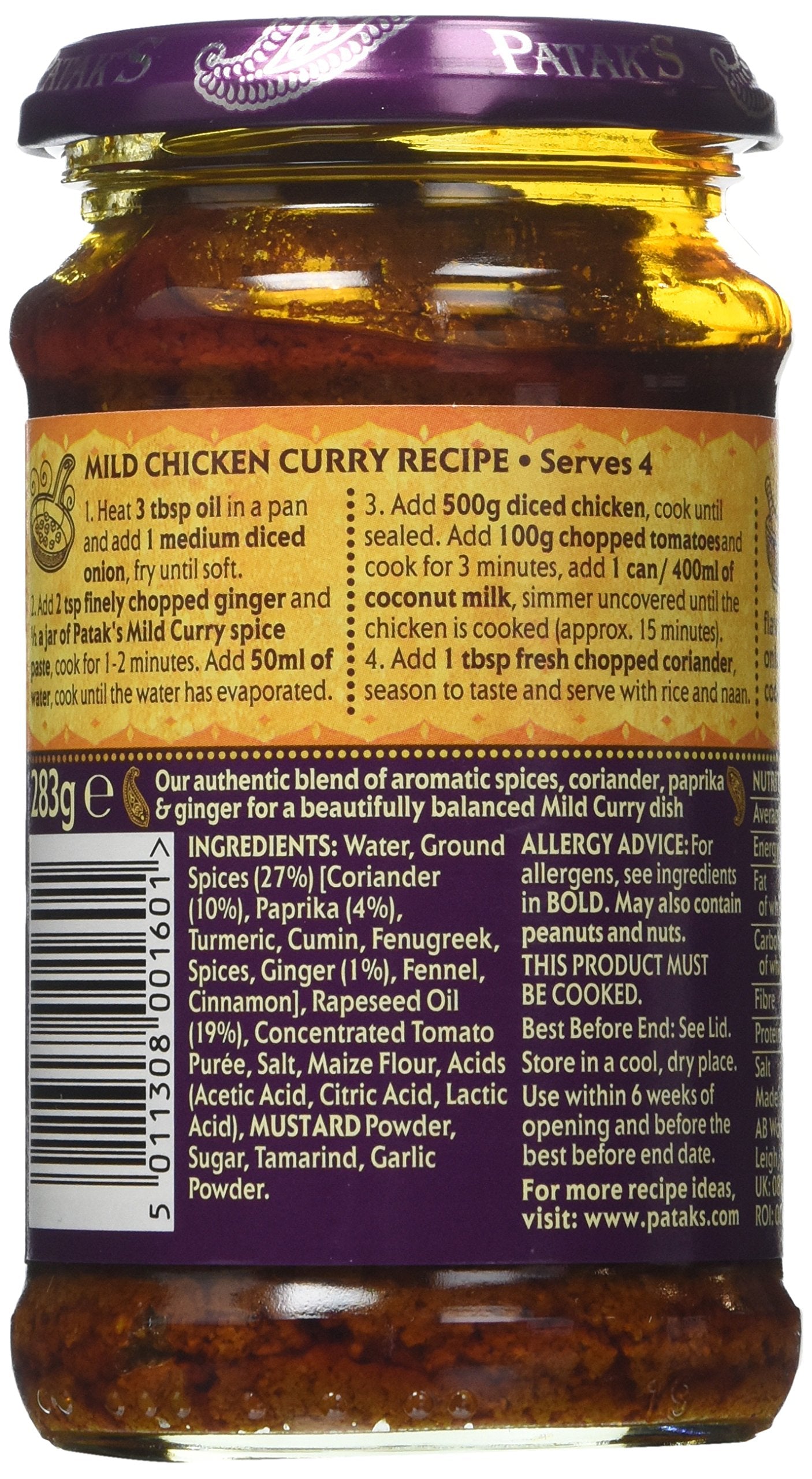 Patak's Curry Paste Mild, 10-Ounce Jars (Pack of 6)