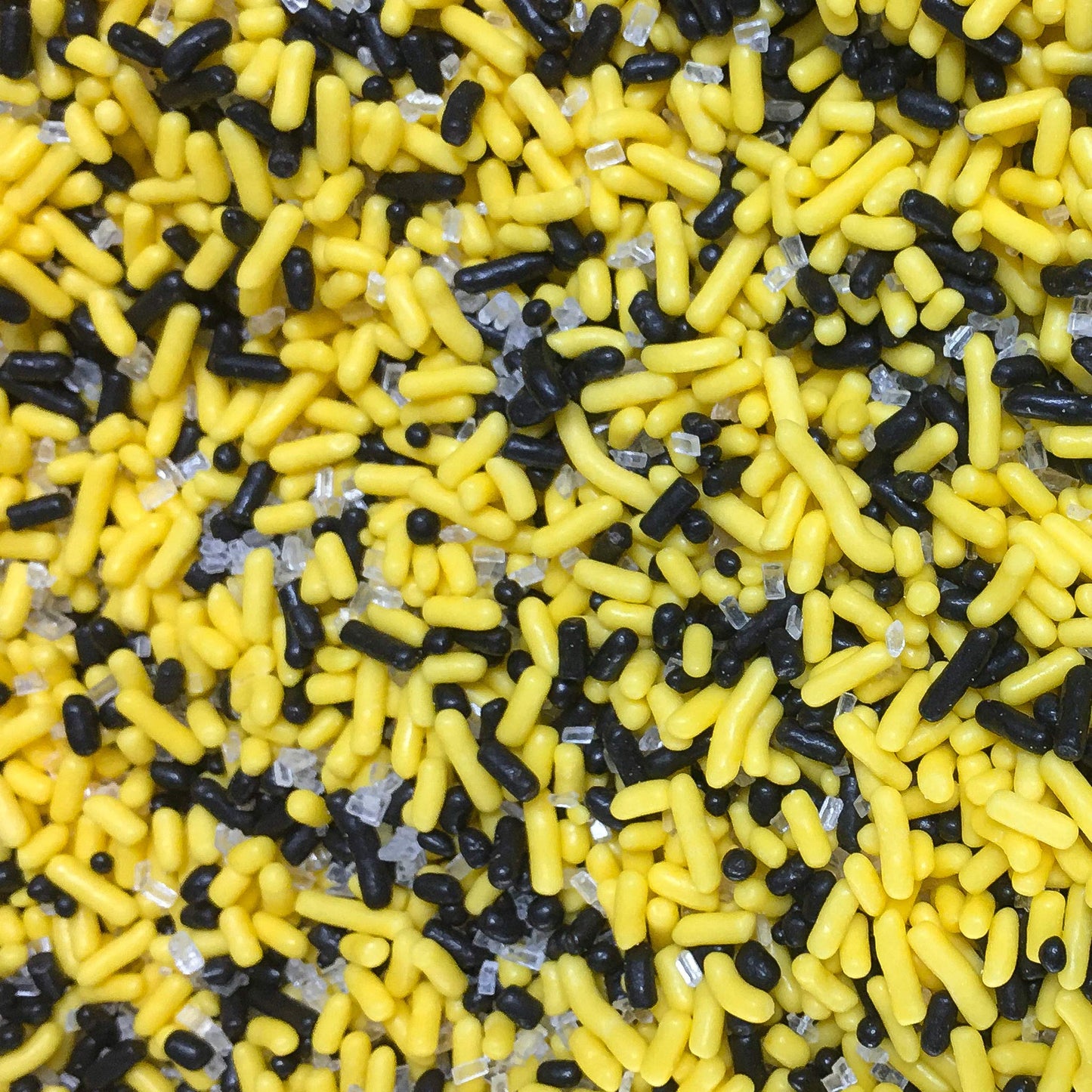 Sprinkle Deco Edible Confetti Sprinkles 6oz - BumbleBee Yellow Black White for Cake, Cookie, Cupcake, Ice Cream, Donut