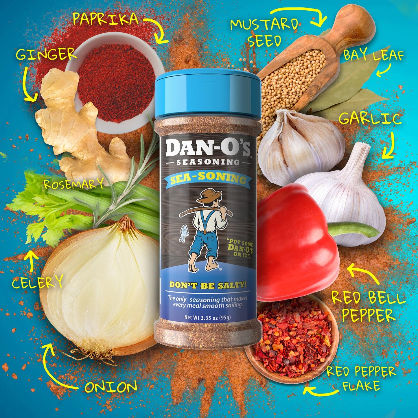 Dan-Os SEA-soning All-Purpose Seasoning, Sugar Free, 3.35 oz Bottle