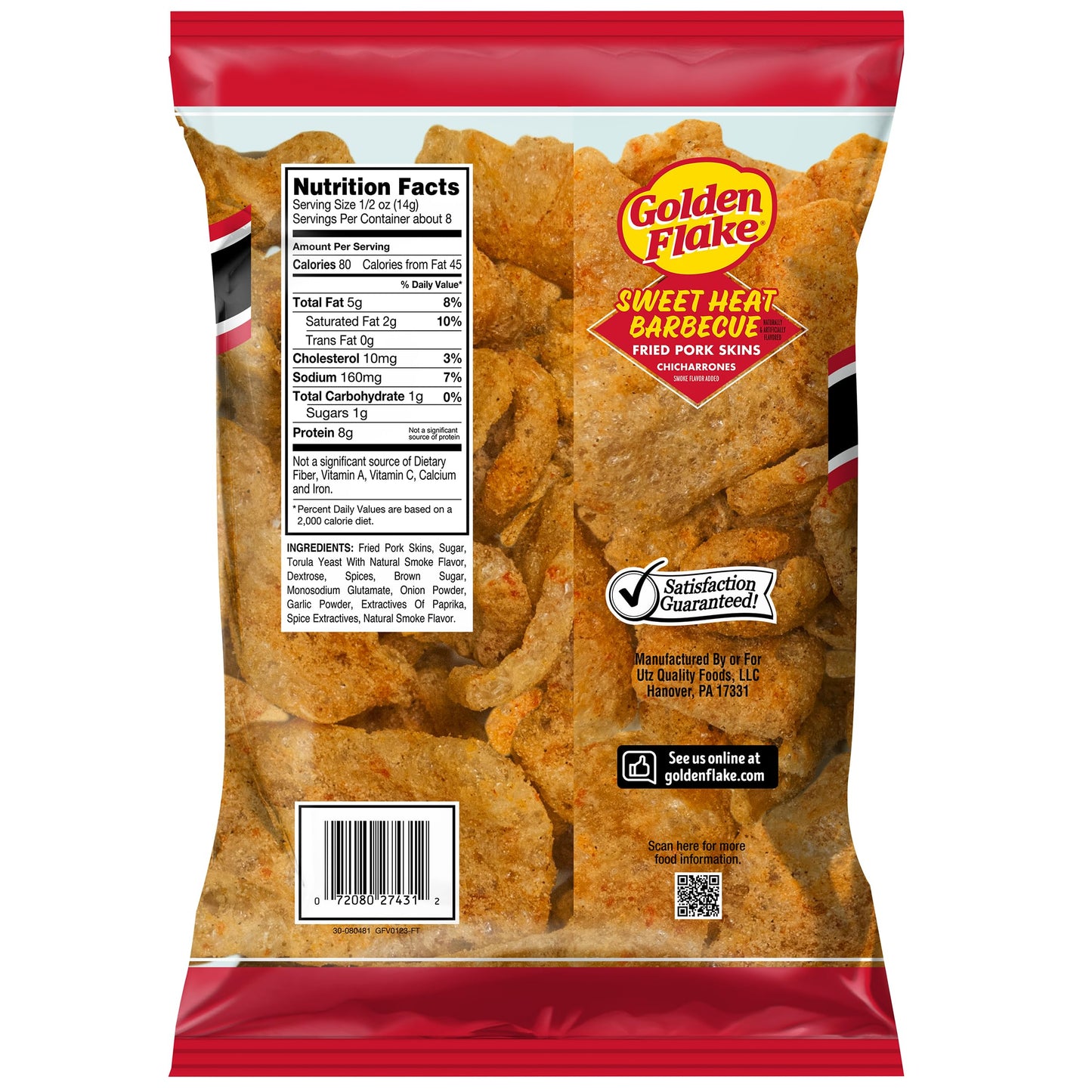 Golden Flake Sweet Heat Pork Rinds  4 oz Bags (Pack of 12) - Spicy-Sweet Crunchy Pork Skins - Gluten-Free  Keto Snack with Bold Southern Flavor