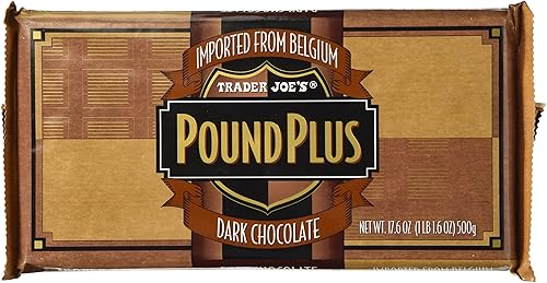 Trader Joe's Pound Plus Dark Chocolate, 17.6 oz - Rich, Smooth Dark Chocolate, Perfect for Baking and Snacking