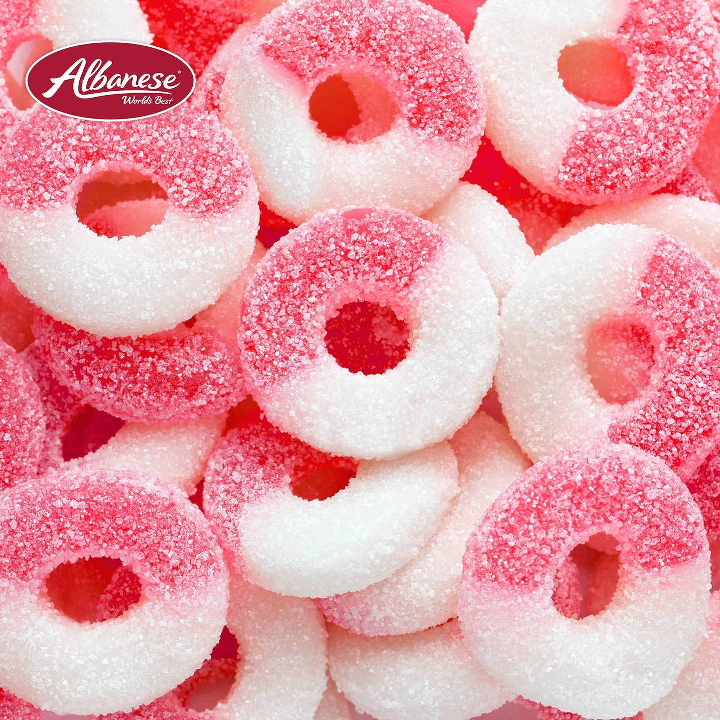 Albanese Gummi Watermelon Rings Candy, 4.5lbs, Pink, Model 50134