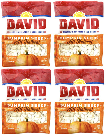 David Seeds, Pumpkin Seeds, 5-Ounce Bags (Pack of 4)