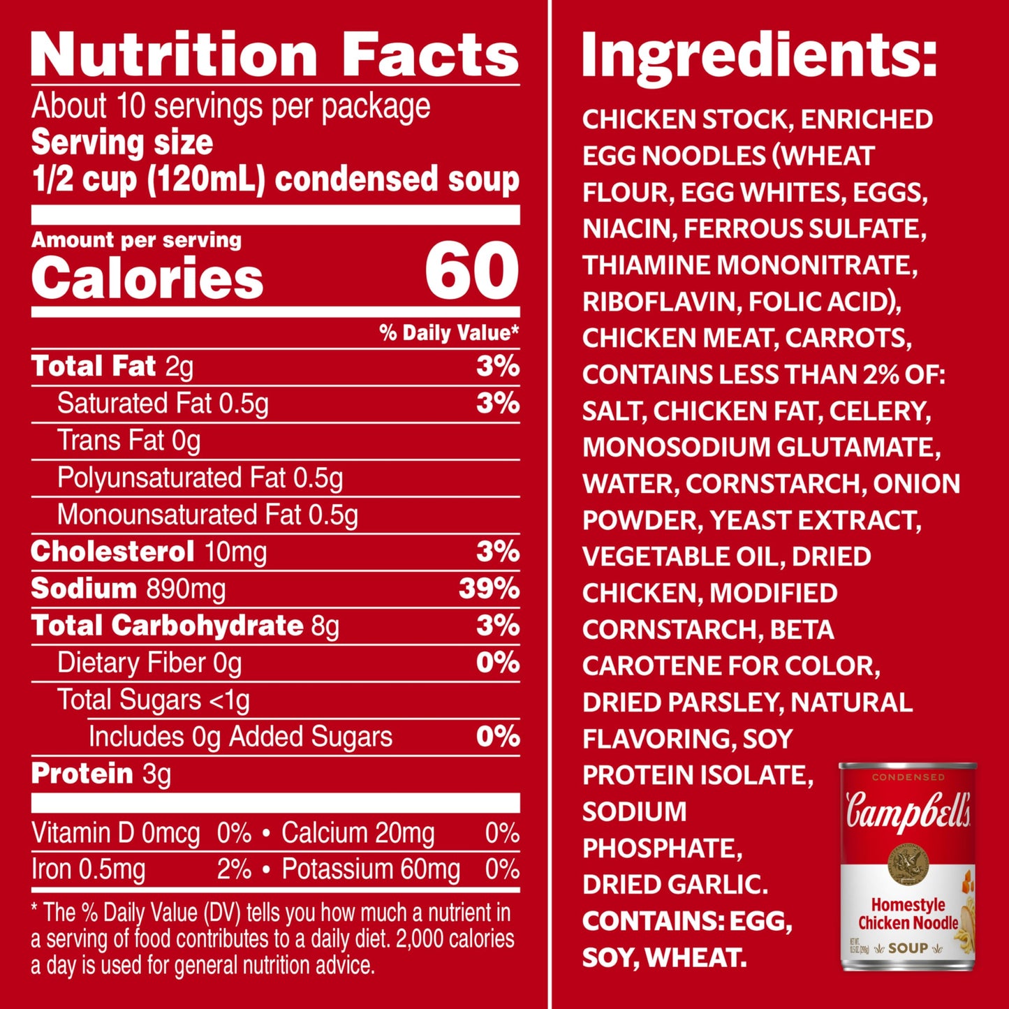 Campbells Condensed Homestyle Chicken Noodle Soup, 10.5 Ounce Can (Pack of 4)
