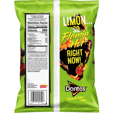 Doritos Flamin' Hot Limon Flavored Tortilla Chips, 9.75 Oz