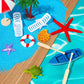 12 Pieces Hawaiian Beach Cake Decoration Summer Beach Chair And Umbrella Cake Toppers Green Palm Tree Cake Toppers For Hawaiian