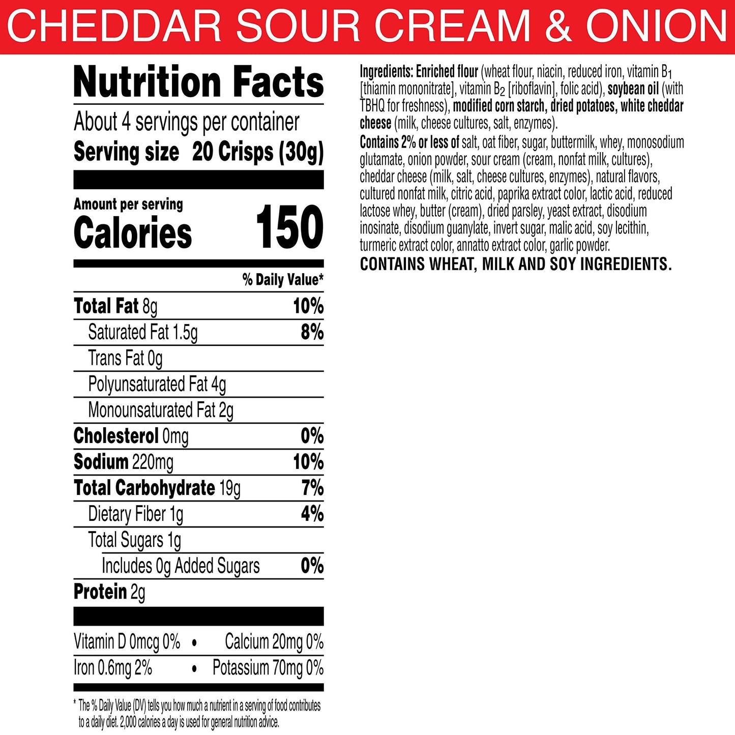 Cheez-It Snapd Cheese  er Chips, Cheddar Sour Cream & Onion, 21.6oz Case (6 Pouches), Lunch Snacks