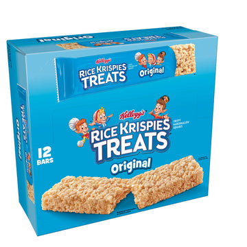 Kelloggs Rice Krispies Treats, Crispy Marshmallow Squares, Original, Bulk Size, 72 Count (Pack of 6, 26.4 oz Trays)