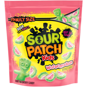 SOUR PATCH KIDS Watermelon Soft & Chewy Candy, Family Size, 1.8 lb Bag