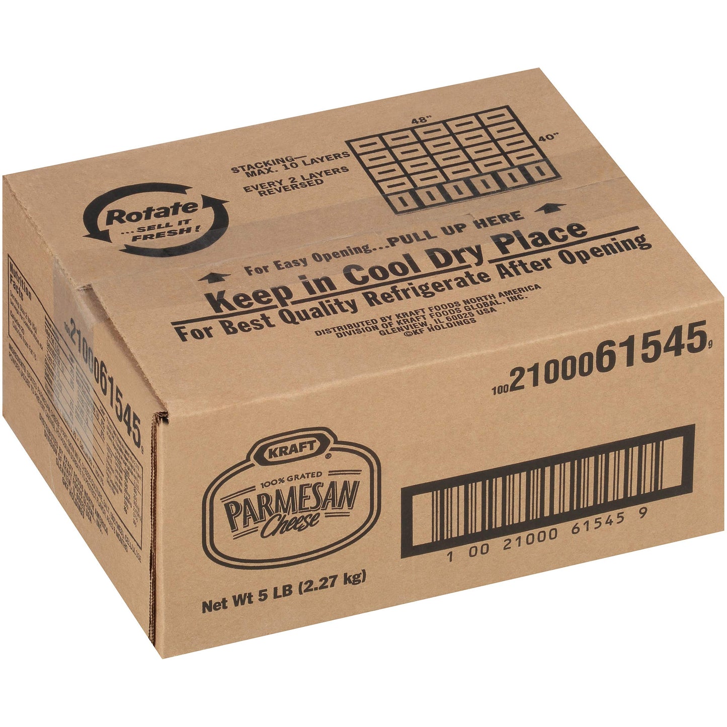 Kraft Grated Cheese Grated Parmesan Cheese Pack, 5 Pound
