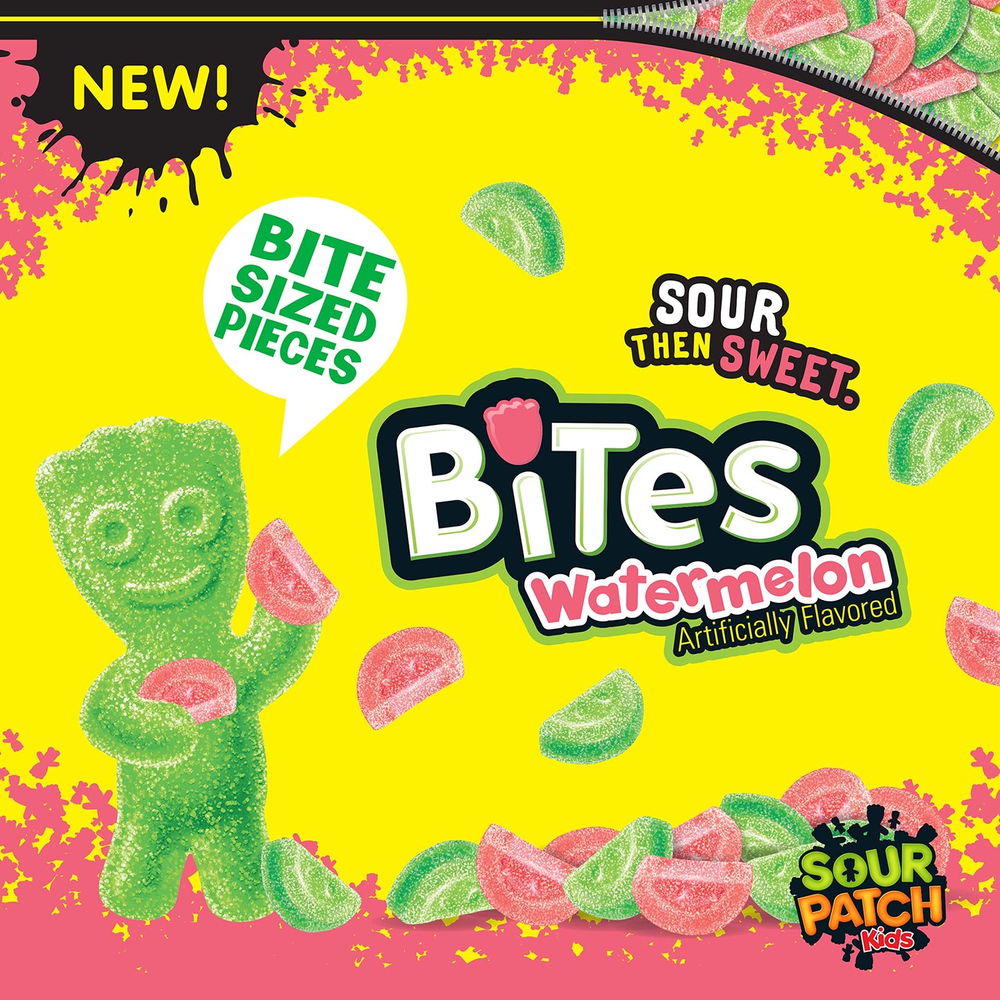 SOUR PATCH KIDS Bites Watermelon Soft & Chewy Candy, Bulk Candy, 12-12 oz Bags