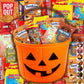 Halloween Assorted Pumpkin Bucket (44 Count) Filled with Candies  Snacks  Cookies and more   for Family  Friends  Kids  Boys and Girls