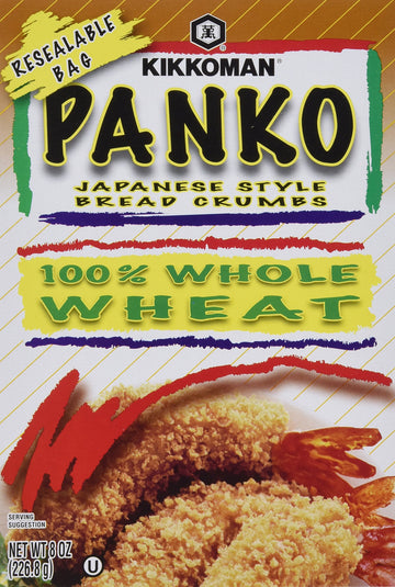 Kikkoman Panko Japanese Style Bread Crumbs Whole Wheat, 8 Ounce (4 Pk)