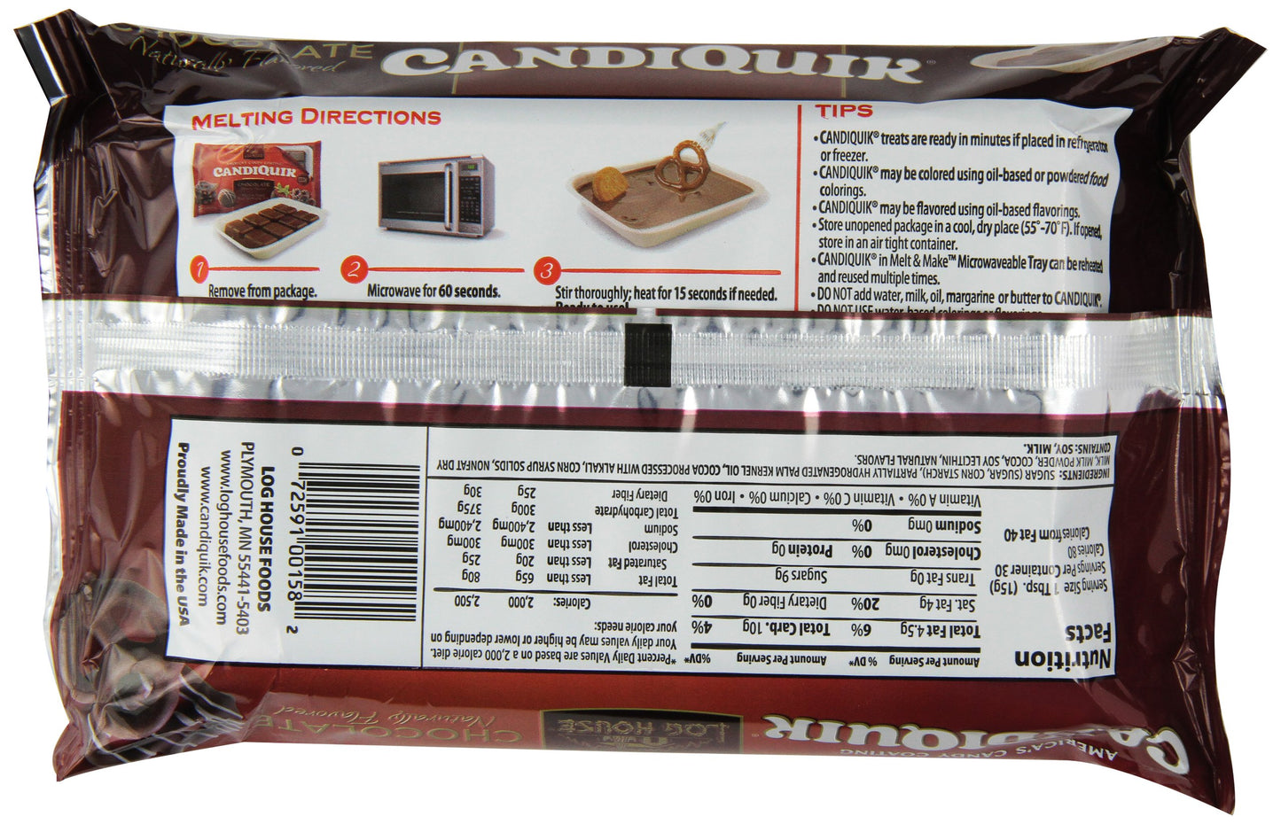Log House Chocolate Candiquik, 16-Ounce Packages, Pack of 6, 1 Pound