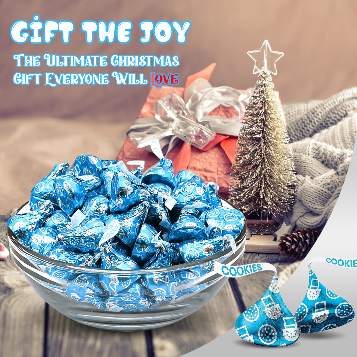 Kisses Cookies And Cream Snowman Foils Candy  1LB Bulk Bag (Approx. 95 Pieces) - Festive Christmas Holiday Chocolates for Gifting  Stocking Stuffers  and Party Favors