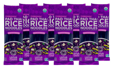 Lotus Foods Organic Forbidden Rice Pad Thai Noodles - Asian Style Noodles For Pho Or Stir Fry, Gluten Free, Vegan, Whole Grain, Non Gmo, Serve Hot Or Cold - 8 Oz (Pack Of 8)