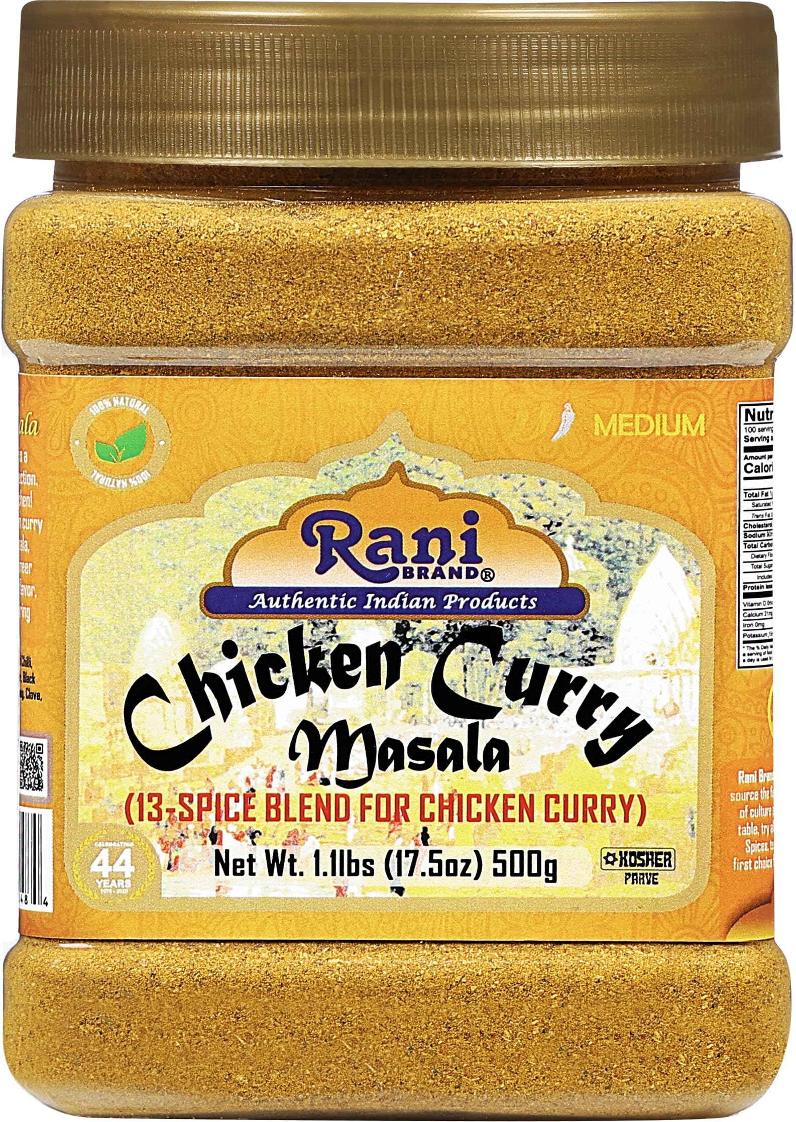 Rani Chicken Curry Masala Indian 13-Spice Blend 17.5oz (1.1lbs) 500g PET Jar ~ All Natural | Vegan | No Colors | Gluten Friendly