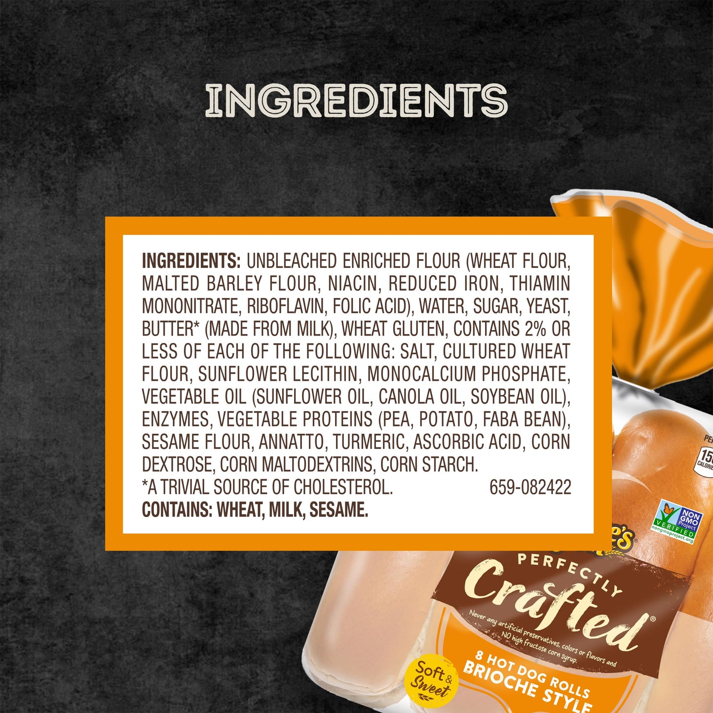 Natures Own Perfectly Crafted Brioche Style Hot Dog Buns  Non-GMO Hot Dog Rolls  8 Count