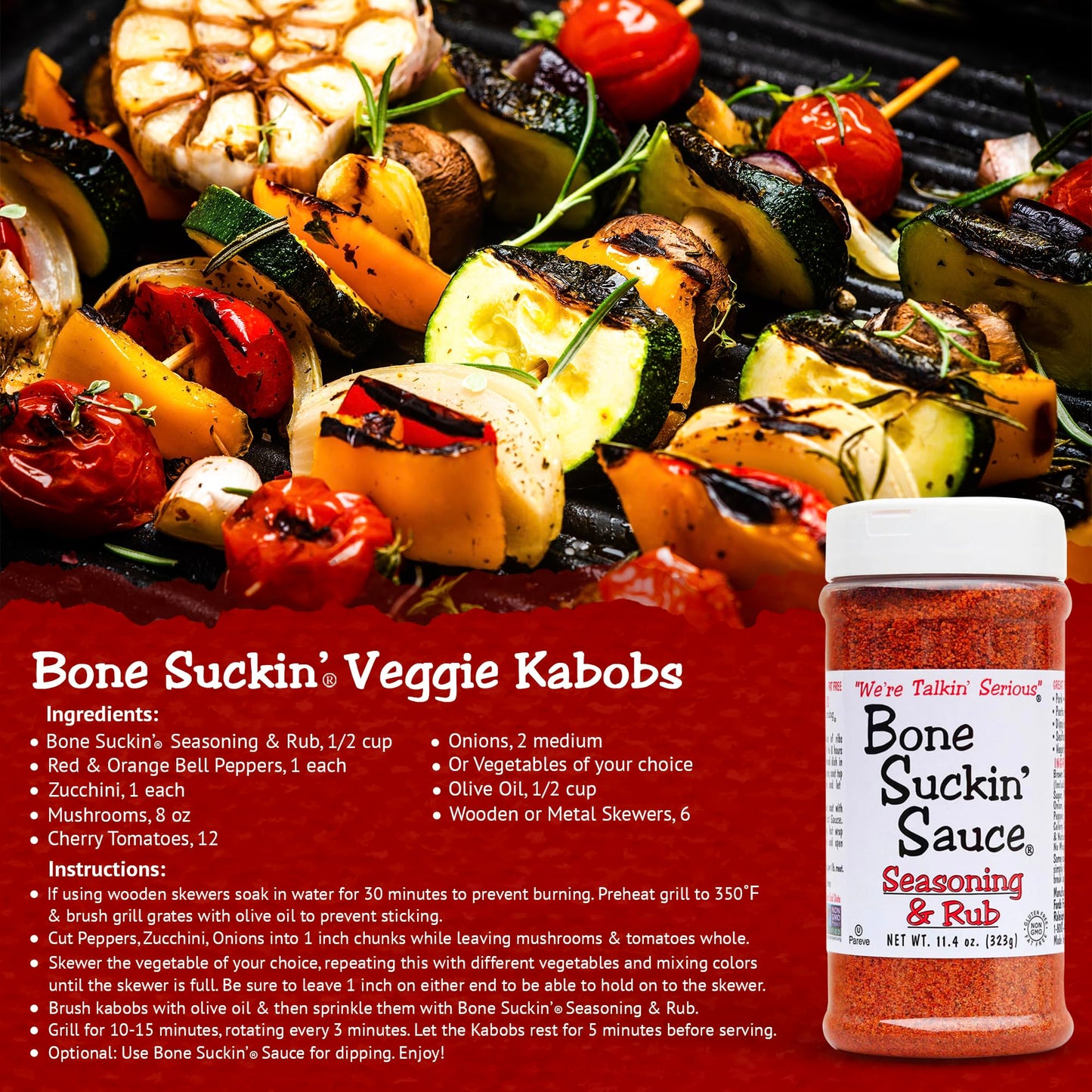 Bone Suckin' Seasoning & Rub, Original Blend, Gluten-Free, Non-Gmo, Kosher, Great On Ribs, Pork, Beef, Chicken, Seafood, Pasta,