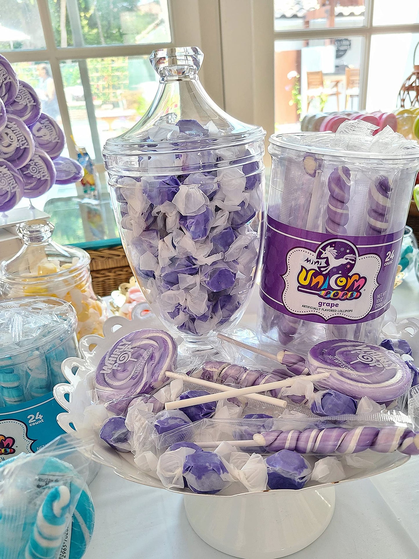 Unicorn Pops 48 Count - Individually Wrapped Unicorn Lollipops - Great For Party Favors, Candy Buffets, Kosher Candy (Grape (Lav