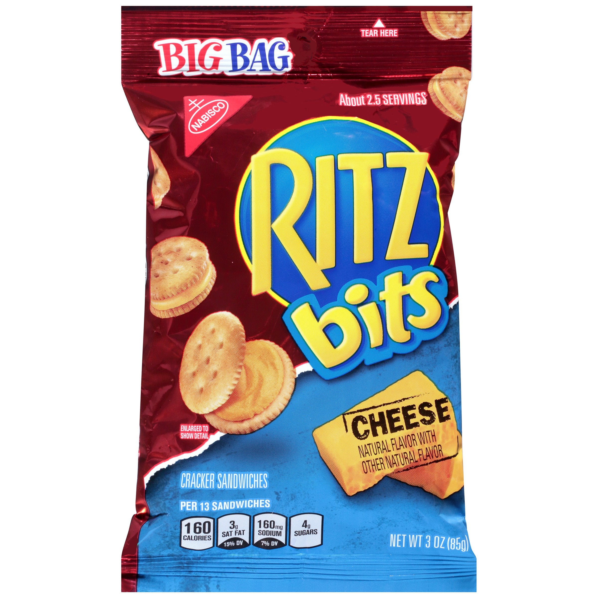 Ritz Bits Cheese Cracker Sandwiches - Big Bag, 3 Ounce (Pack of 12 ...