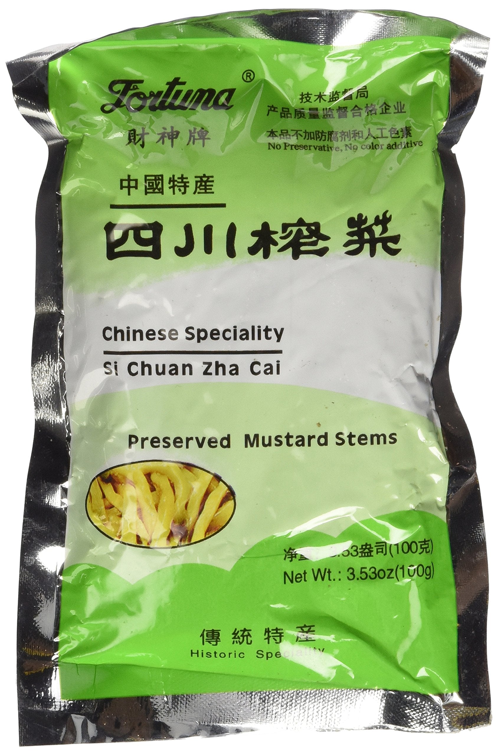 Fortuna Preserved Mustard Strips Si Chuan Zha Cai 3.5oz (3 PACKS)