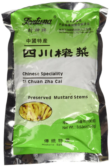 Fortuna Preserved Mustard Strips Si Chuan Zha Cai 3.5oz (3 PACKS)