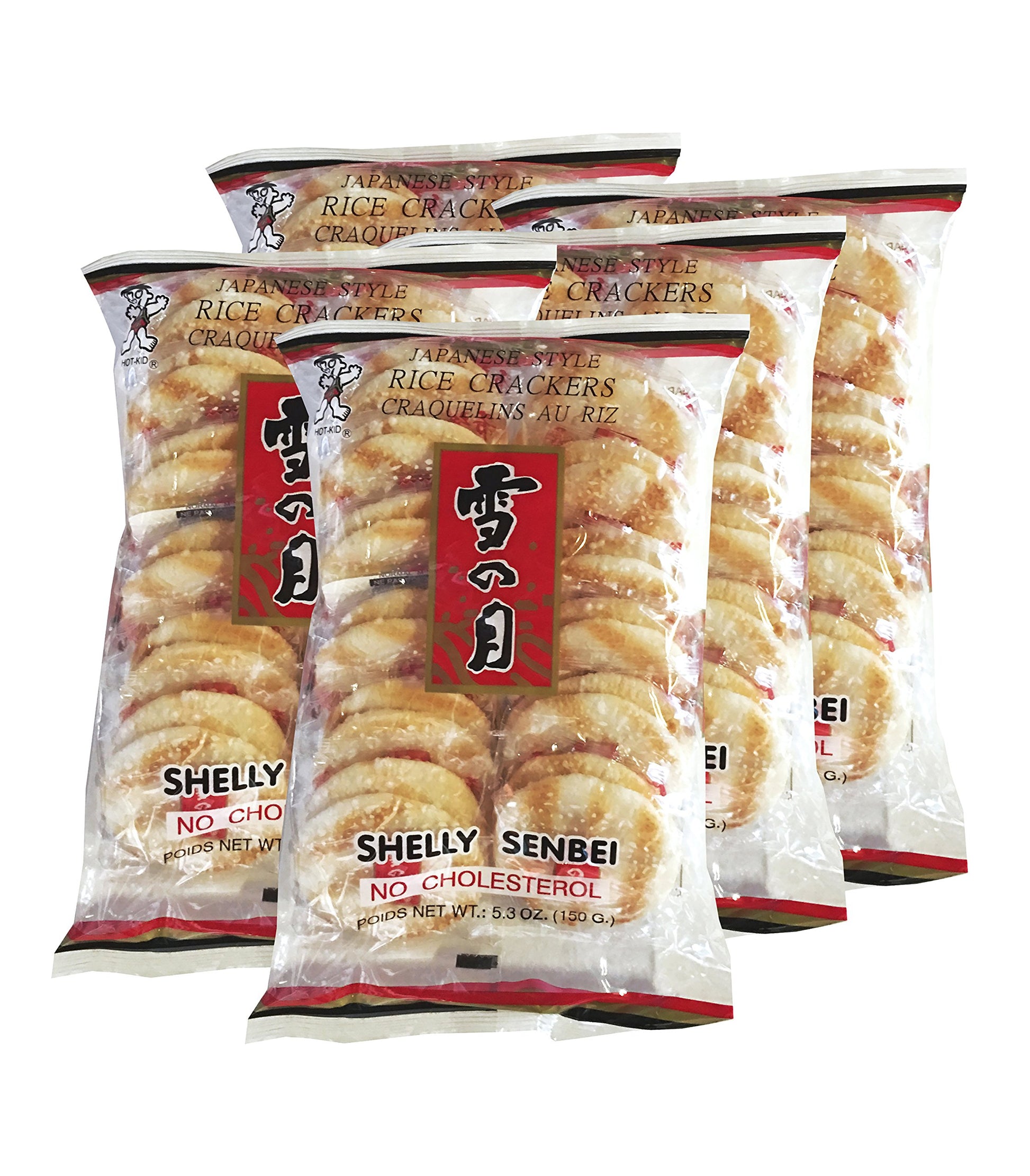 Want Want Big Shelly Shenbei Snowy Crispy Rick Cracker Biscuits - Sugar Glazed 5.30 Oz. (Pack Of 5)