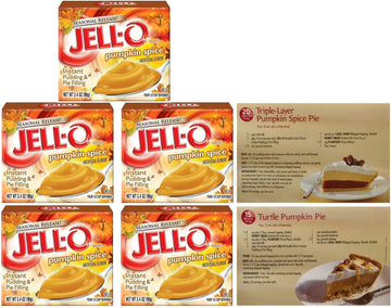 Kraft Jell-O Instant Pudding & Pie Filling, Pumpkin Spice, 3.4 Oz. (Pack Of 5)