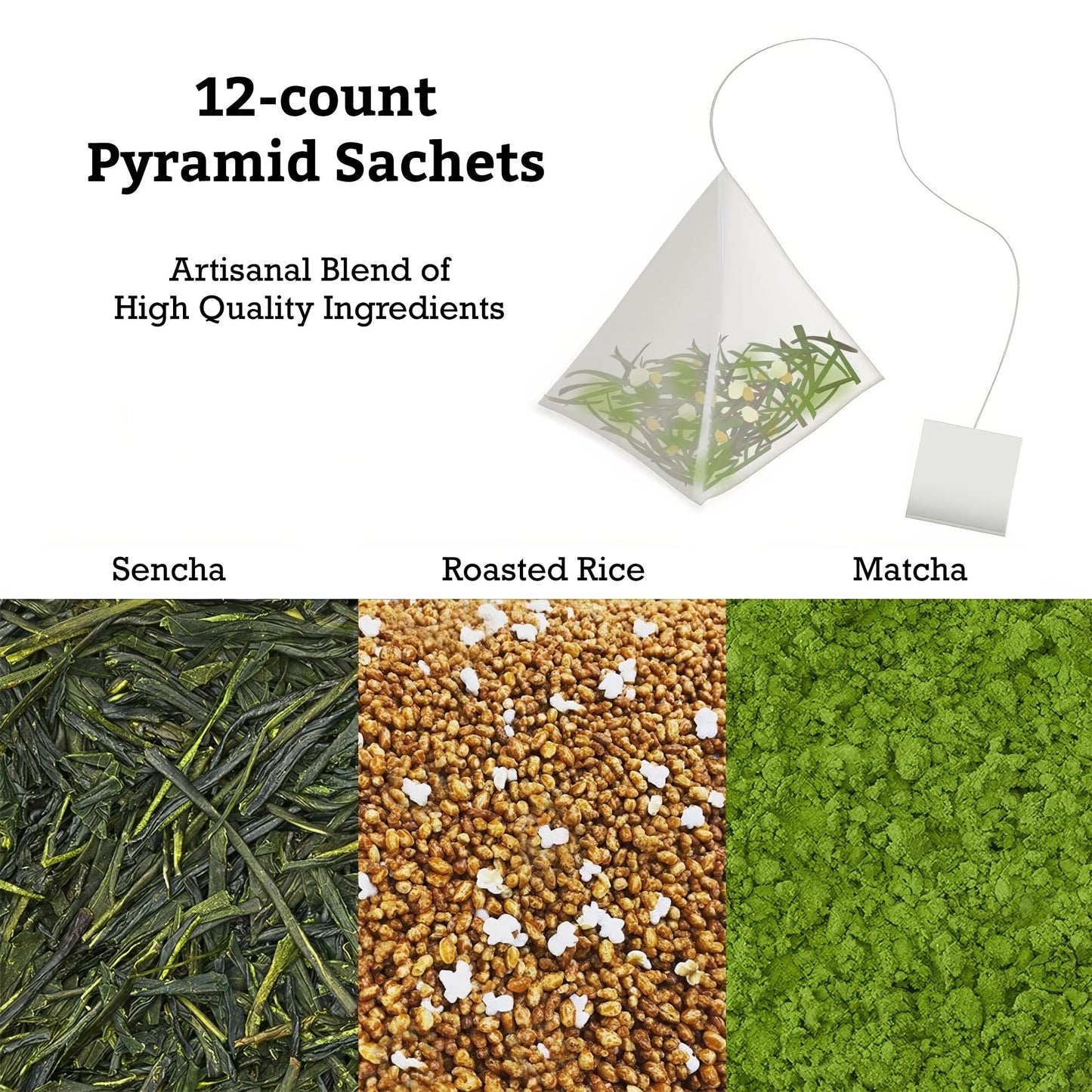 SUGIMOTO TEA Japanese Matcha Genmaicha Green Tea Bags, 20 Count, Pack of 1