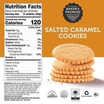 Dewey's Bakery Salted Caramel Cookie Thins | No Artificial Flavors, Synthetic Colors or Preservatives | Baked in Small Batches |