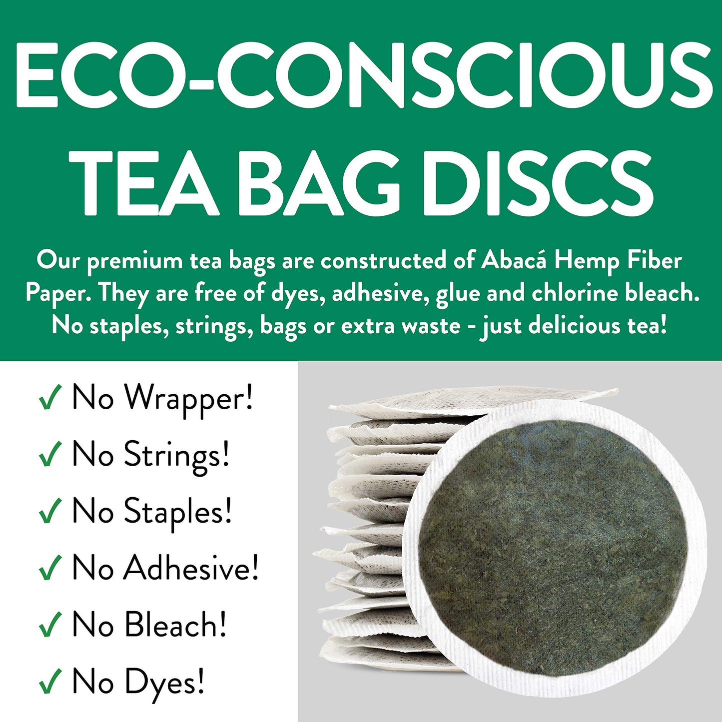 FGO Organic Green Decaf Tea  100 Count  Eco-Conscious Tea Bags  Resealable Bag  Caffeine Free  Packaging May Vary (Pack of 1)