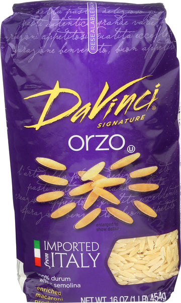 Davinci Signature, Orzo, 16 Ounce Resealable Bags (Pack Of 12)