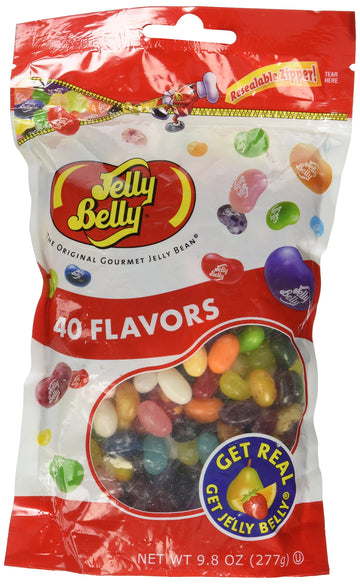 Jelly Belly 40 Assorted Jelly Beans, Resealable 9.8 Ounce Pouch Bag - 40 Assorted Flavors - Kosher, Fat Free Candy