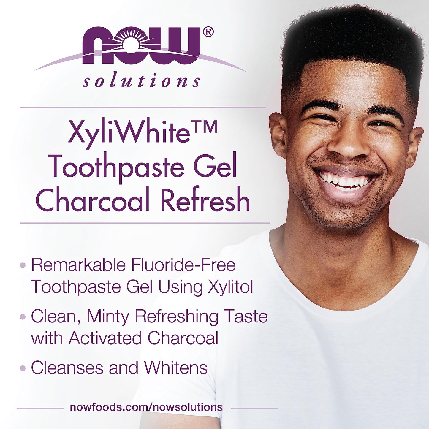 Now Solutions, Xyliwhite™ Toothpaste Gel, Charcoal Refresh With Activated Charcoal, Cleanses And Whitens, Fresh Taste, 6.4-Ounce