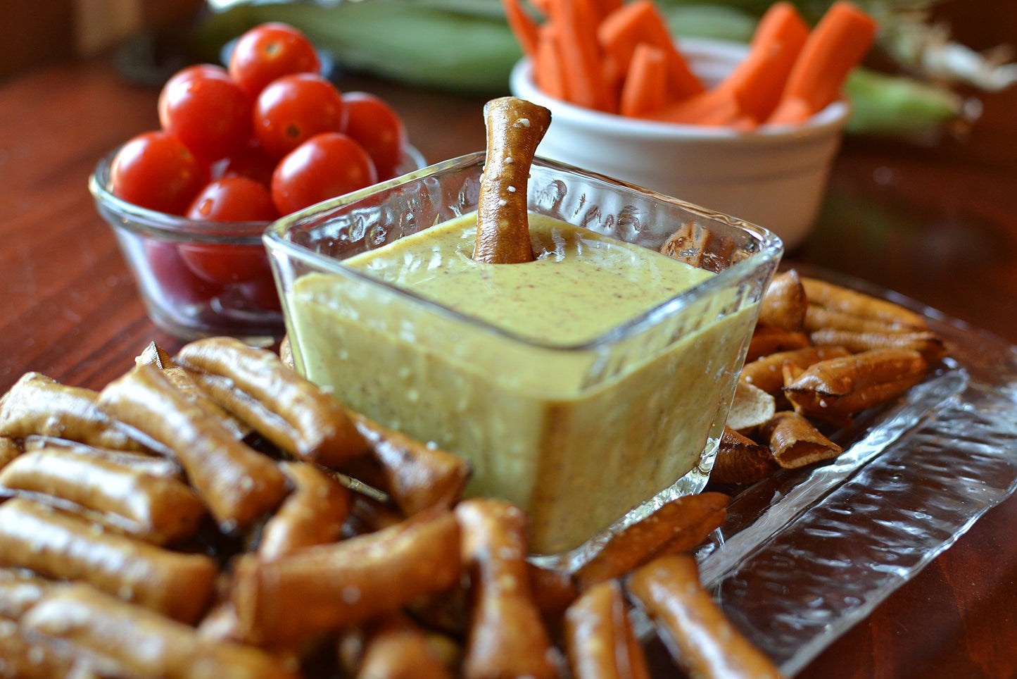 Unique Snacks Pretzel Dip with Sharp German Mustard, 9 Ounce, Camouflage Color