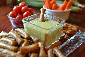 Unique Snacks Pretzel Dip with Sharp German Mustard, 9 Ounce, Camouflage Color